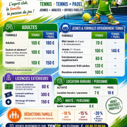 Nouveaux tarifs Saison 2026-2027